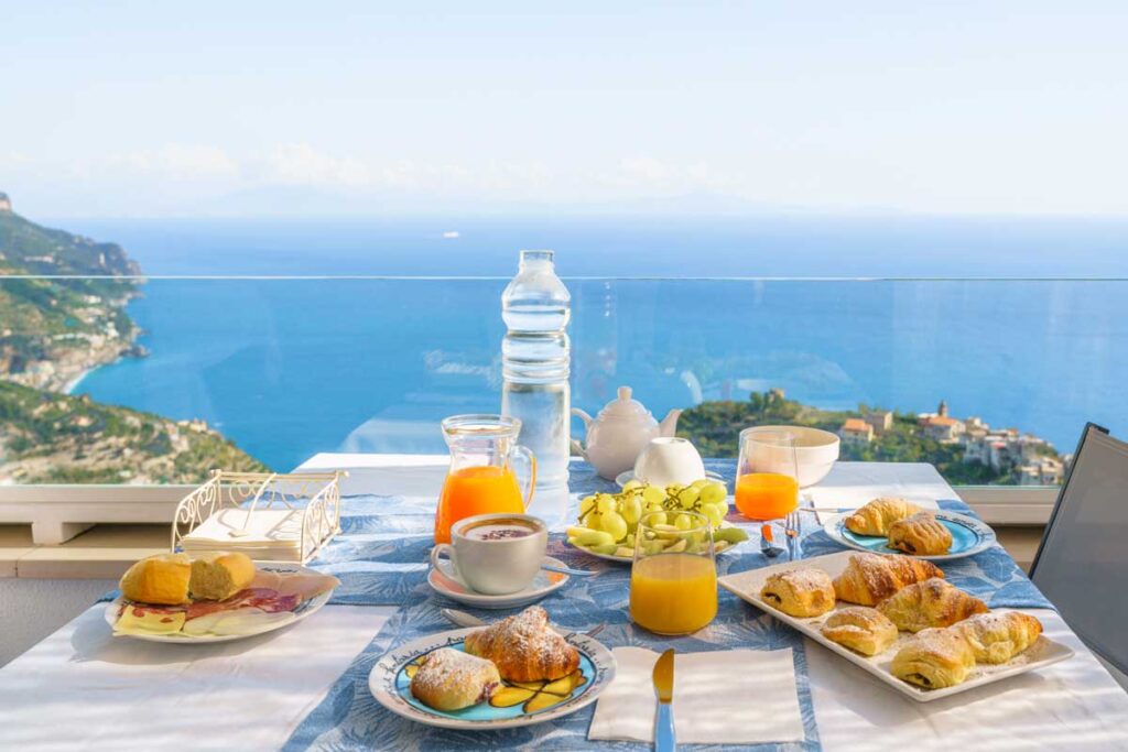 Sea View breakfast at A Casa di Nonna Marianna B&B